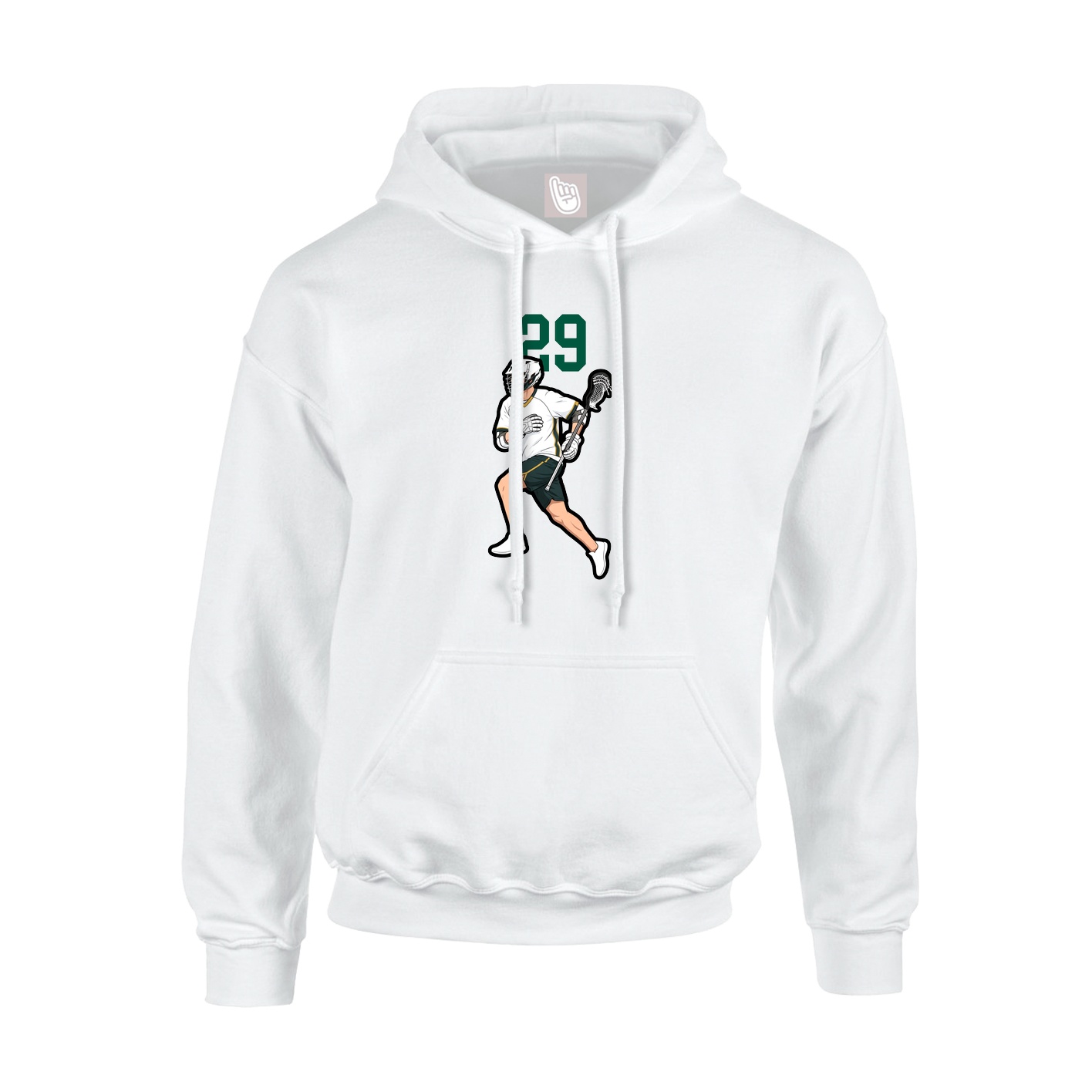 Youth Hoodie — Number Top in White