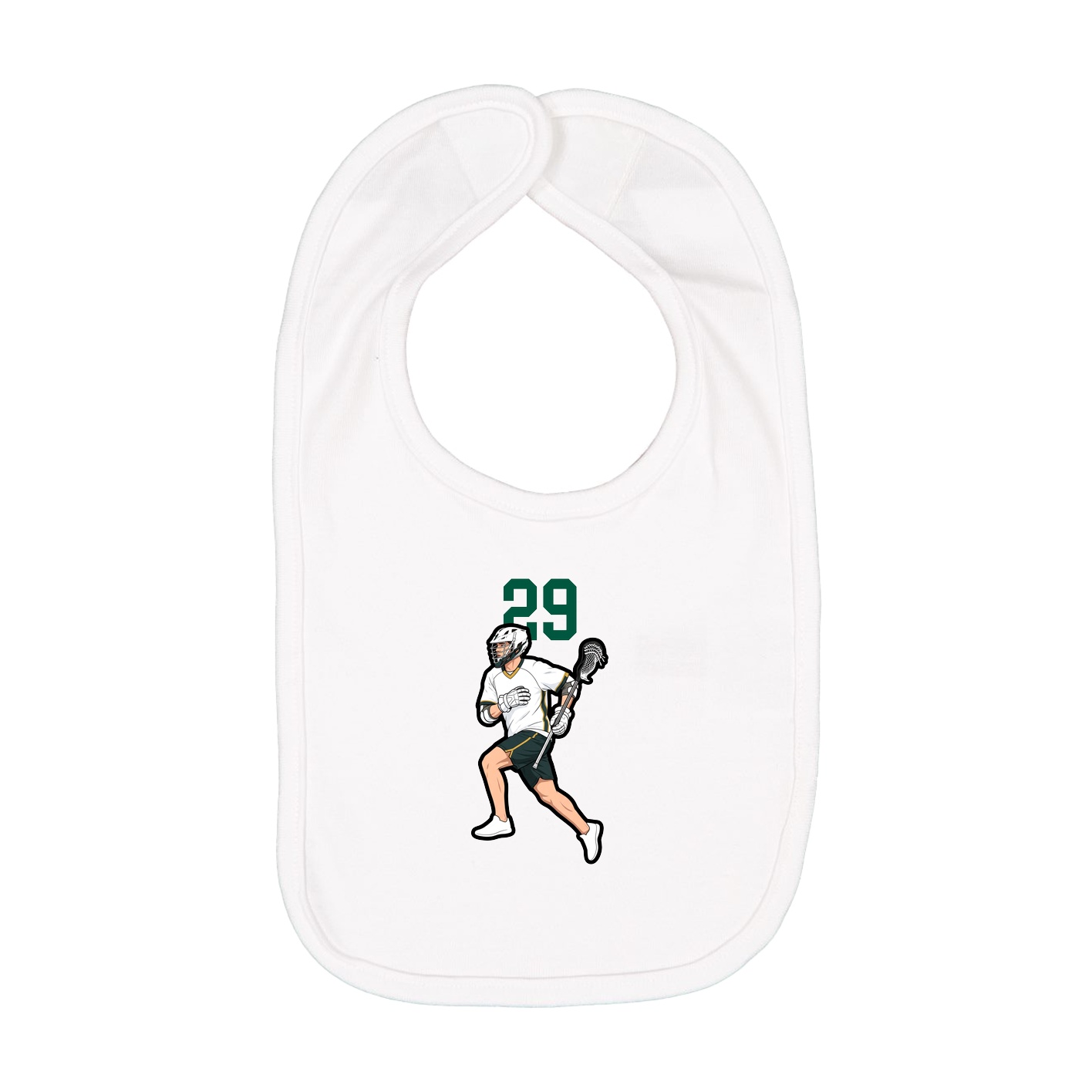 Infant Bib — Number Top in White