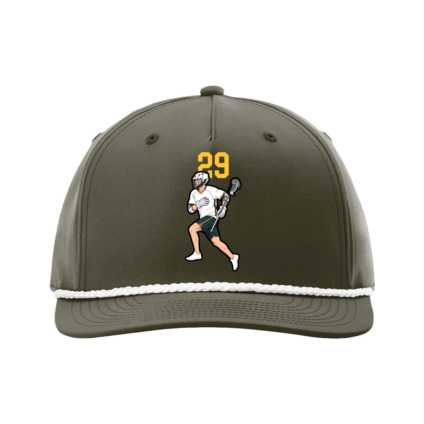 Five-Panel Classic Rope Cap — Number Top in Green