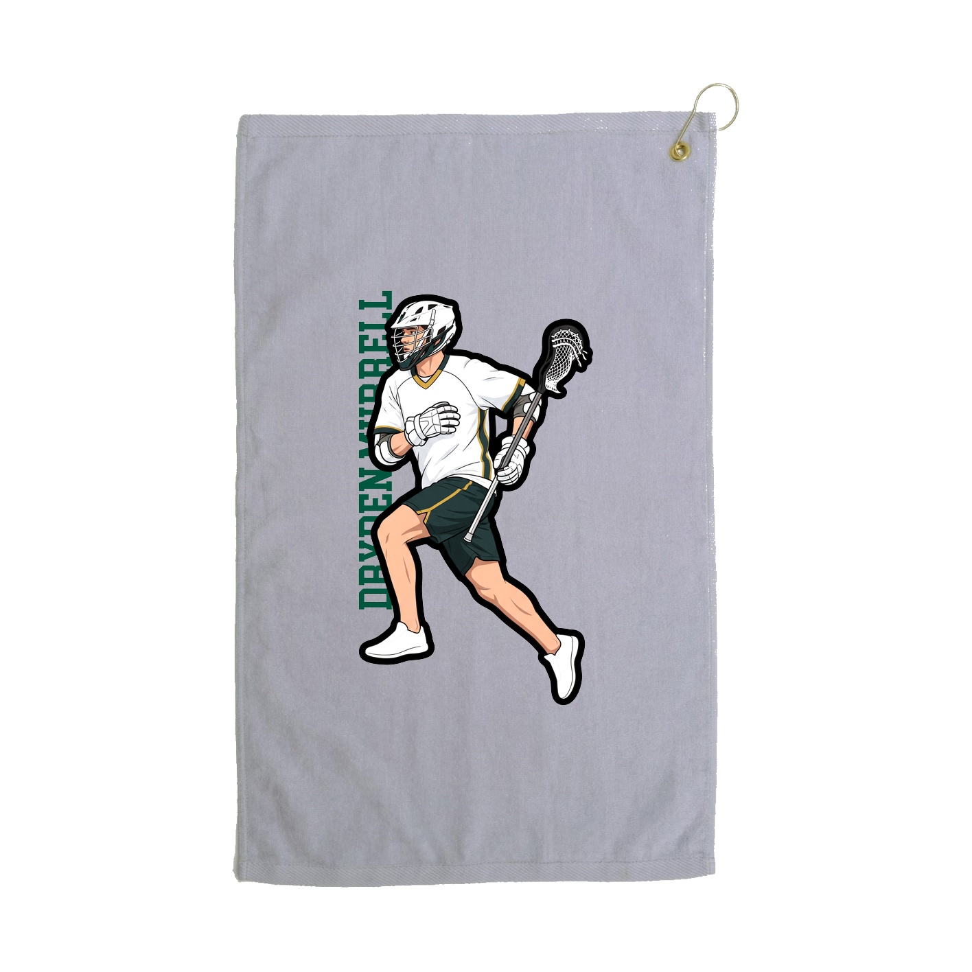 Golf Towel — Name Vertical in Grey