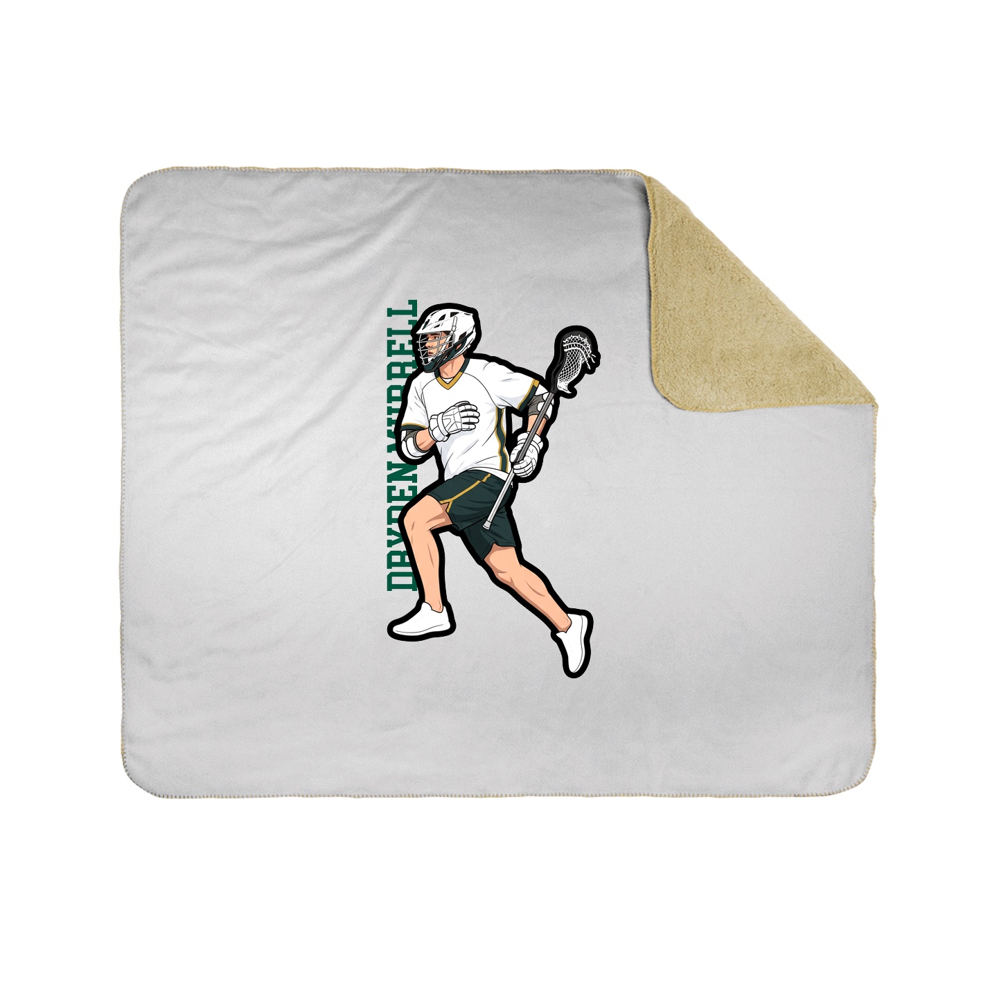 Throw Blanket — Name Vertical in White