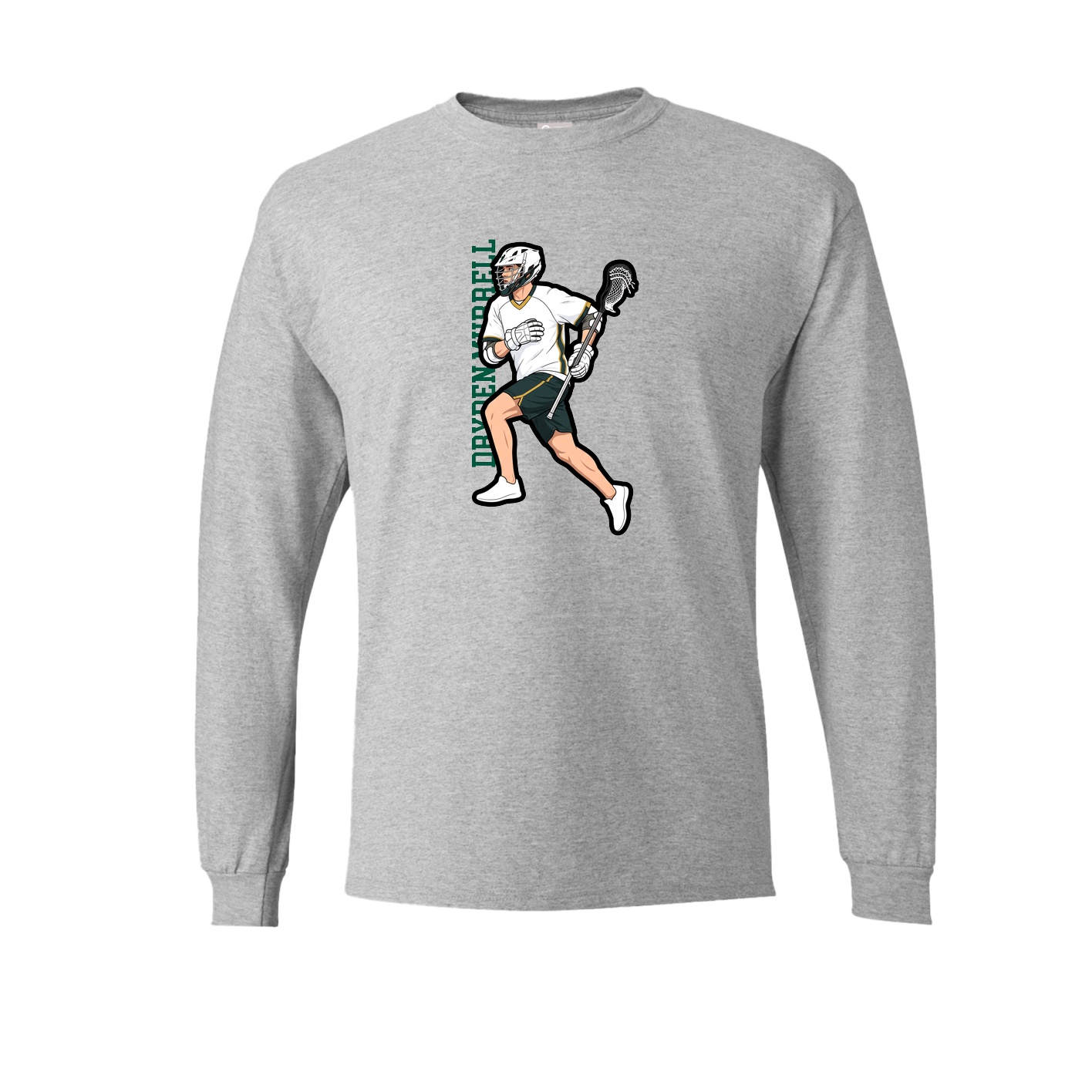 Long Sleeve Tee — Name Vertical in Grey