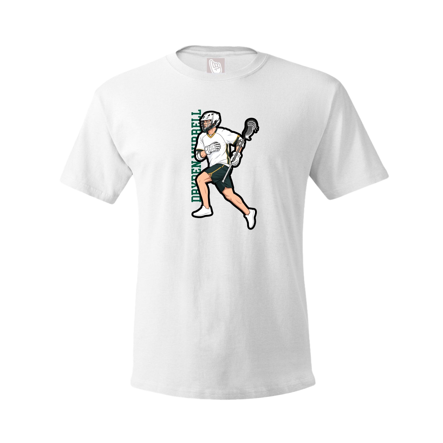 Youth Tee — Name Vertical in White