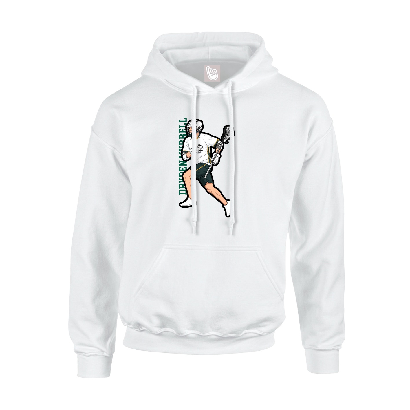 Hoodie — Name Vertical in White