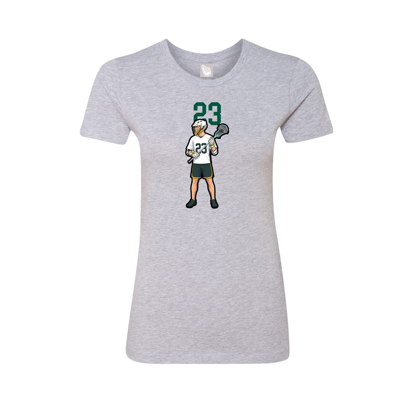 Fitted Women's Tee — Number Top in Grey