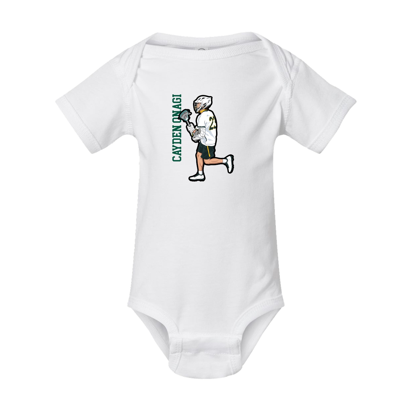 Baby Onesie — Name Vertical in White
