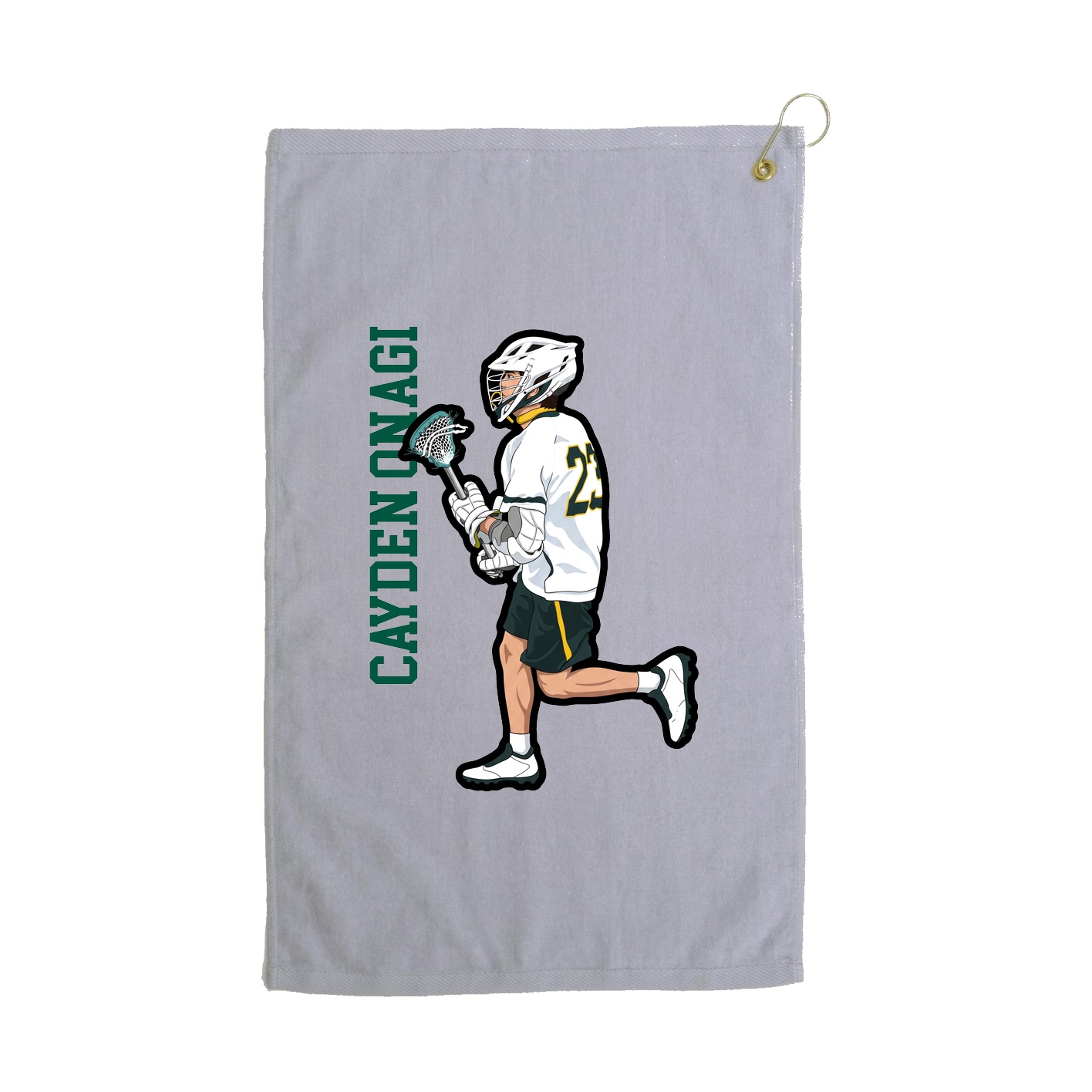 Golf Towel — Name Vertical in Grey