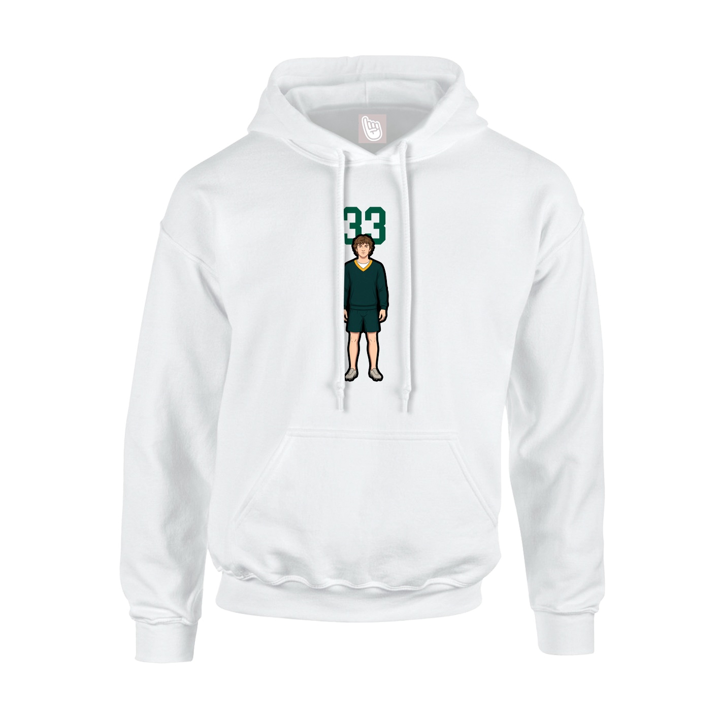 Youth Hoodie — Number Top in White