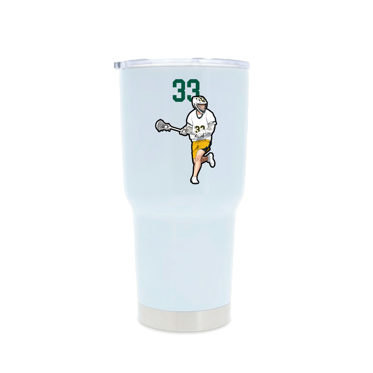 30oz Stainless Steel Tumbler — Number Top in White