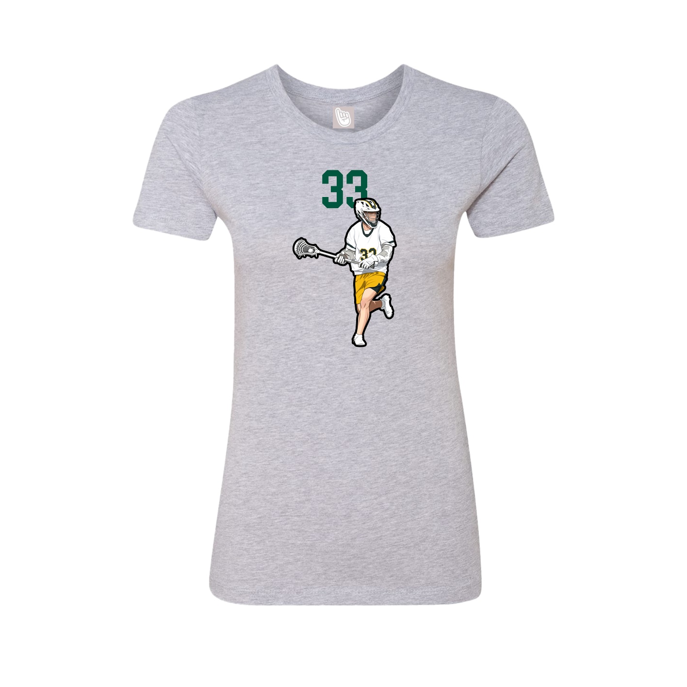 Fitted Women's Tee — Number Top in Grey
