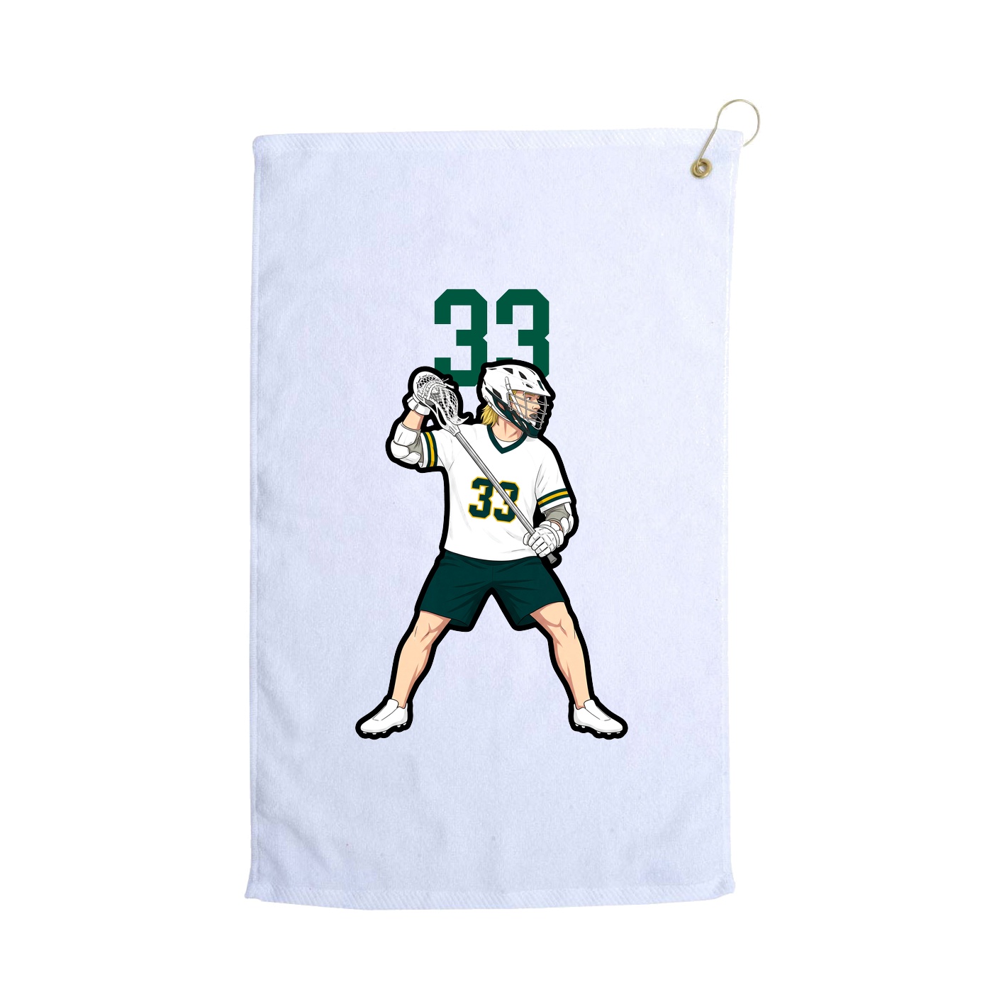Golf Towel — Number Top in White