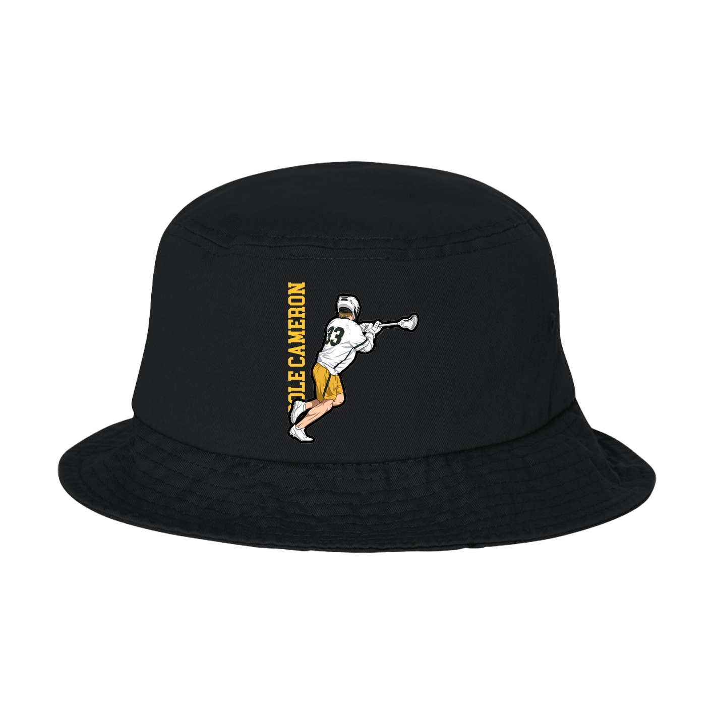 Bucket Cap — Name Vertical in Black