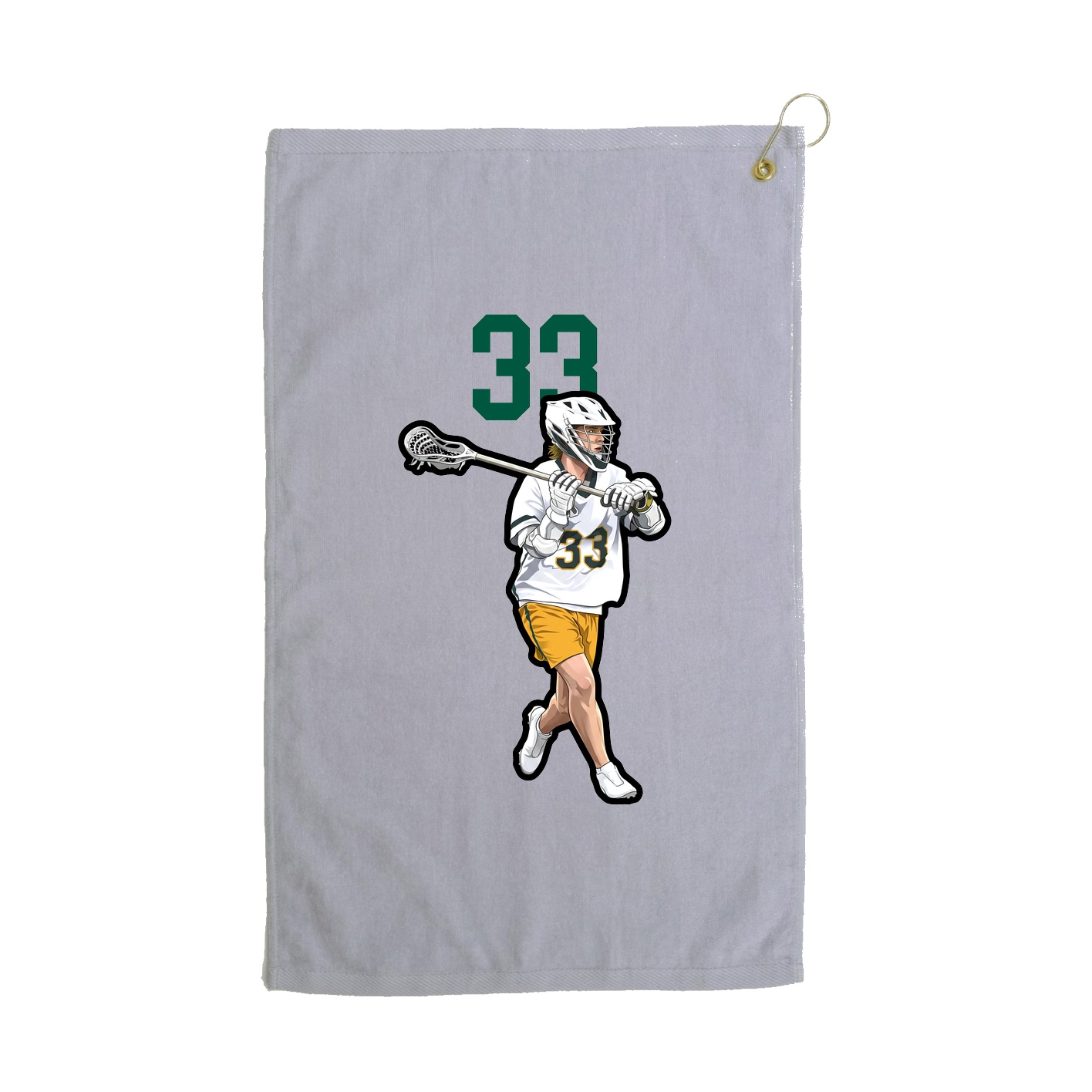 Golf Towel — Number Top in Grey
