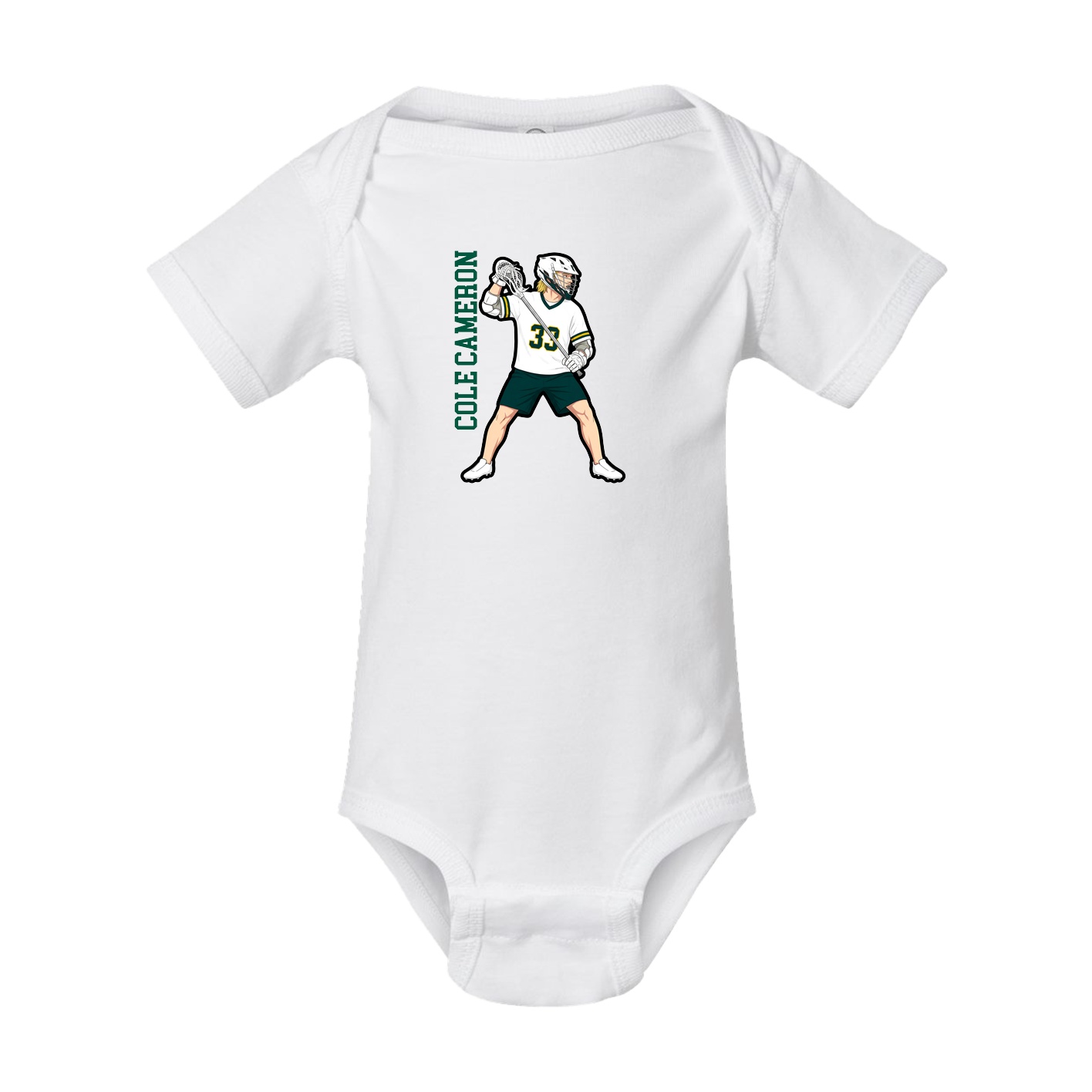 Baby Onesie — Name Vertical in White