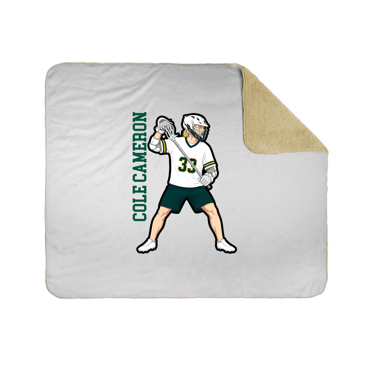 Throw Blanket — Name Vertical in White