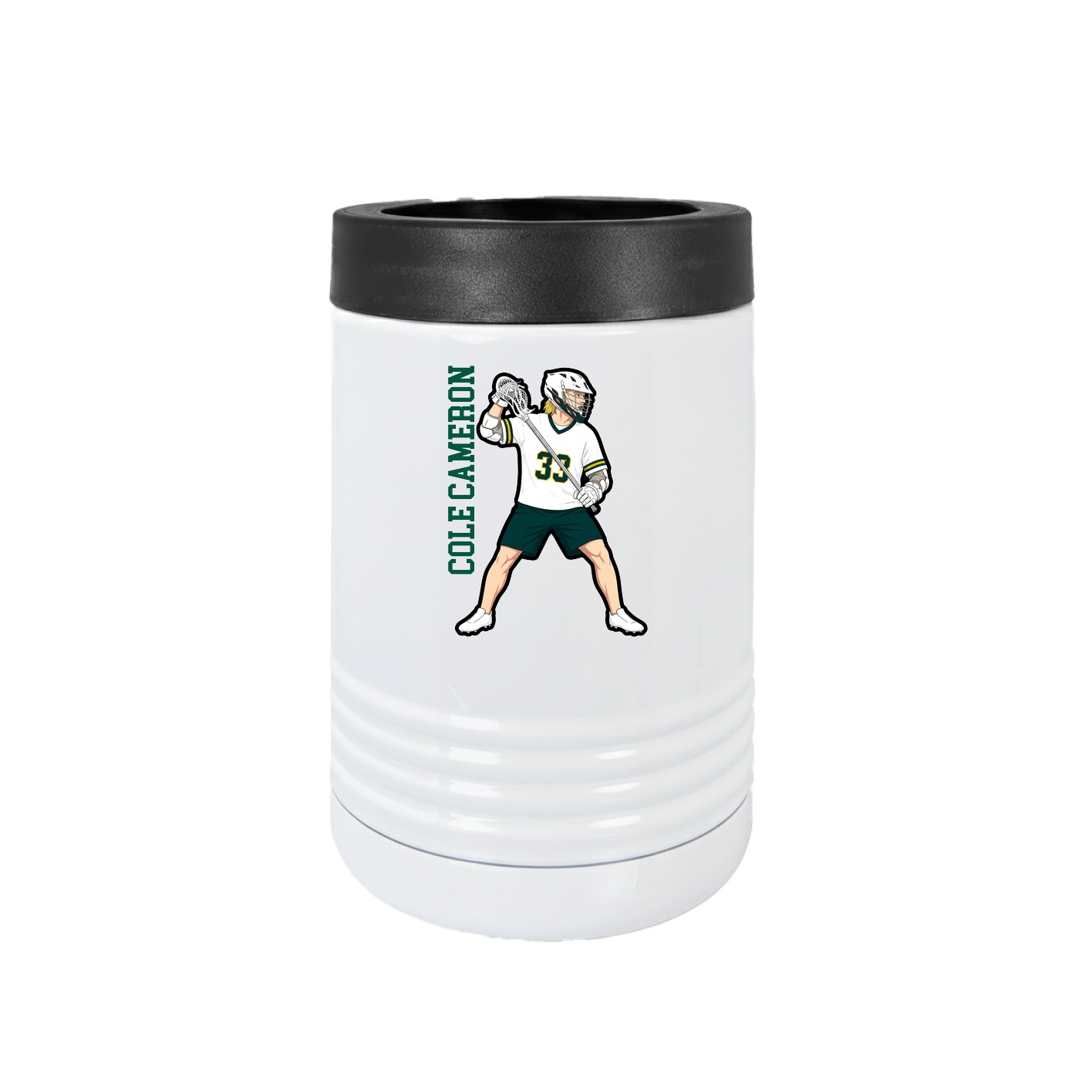 Beverage Holder — Name Vertical in White
