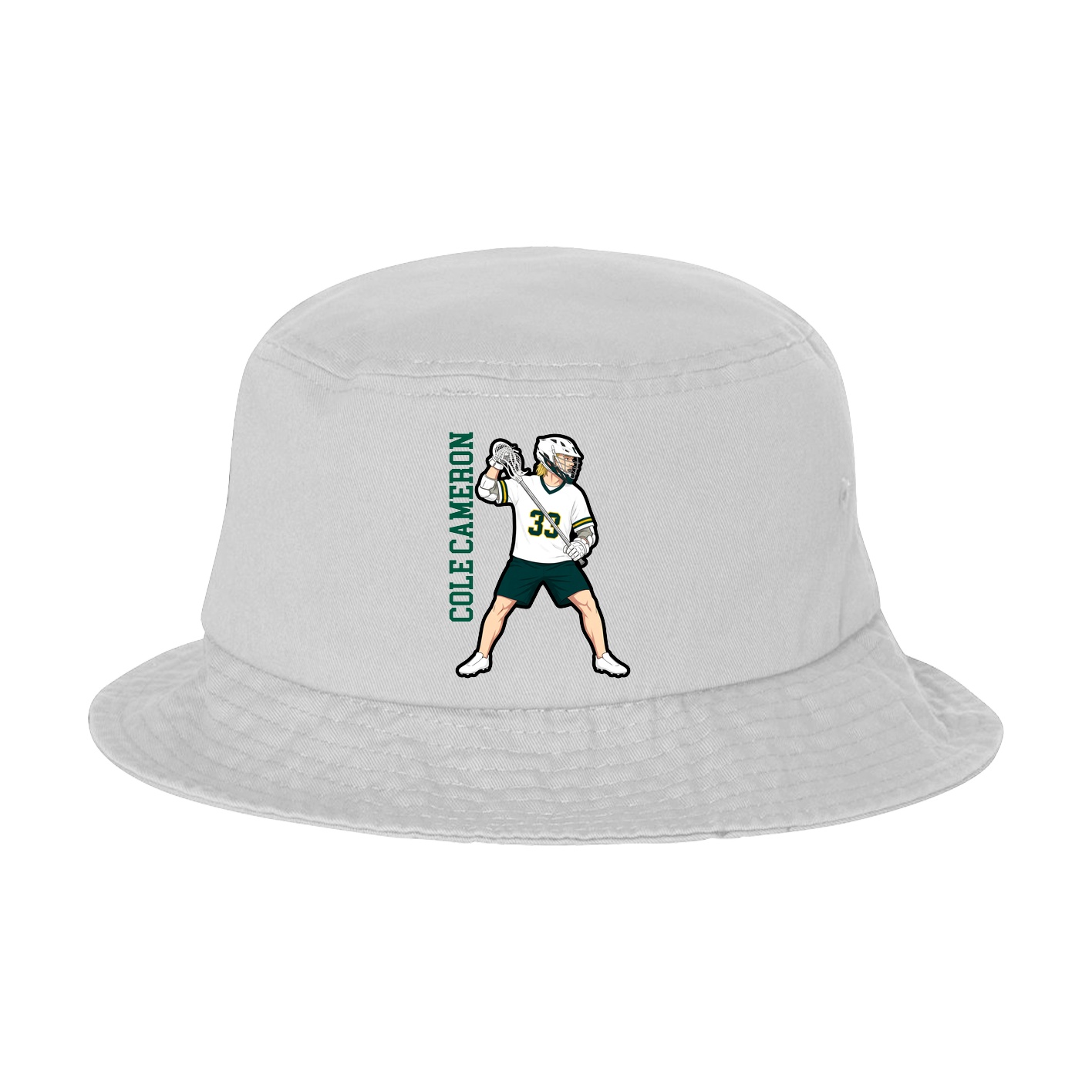 Bucket Cap — Name Vertical in White