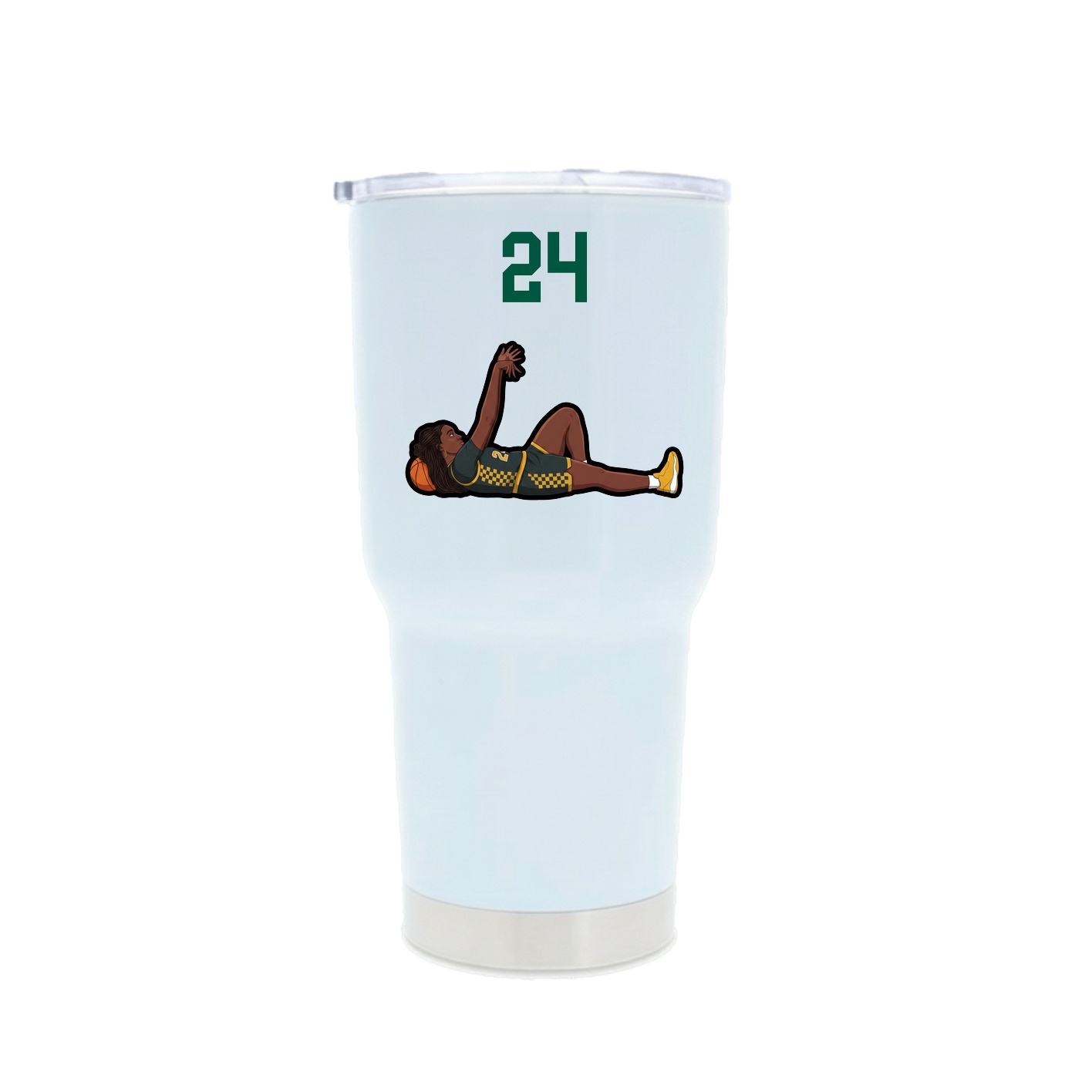 30oz Stainless Steel Tumbler — Number Top in White