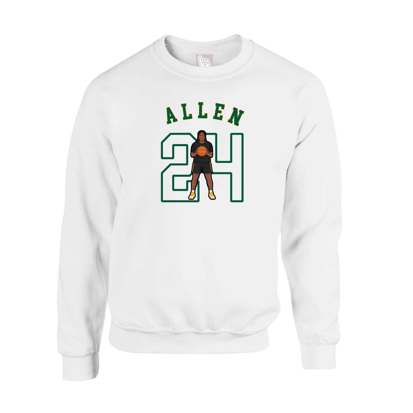 Fleece Crew — Shirsey Arch in White