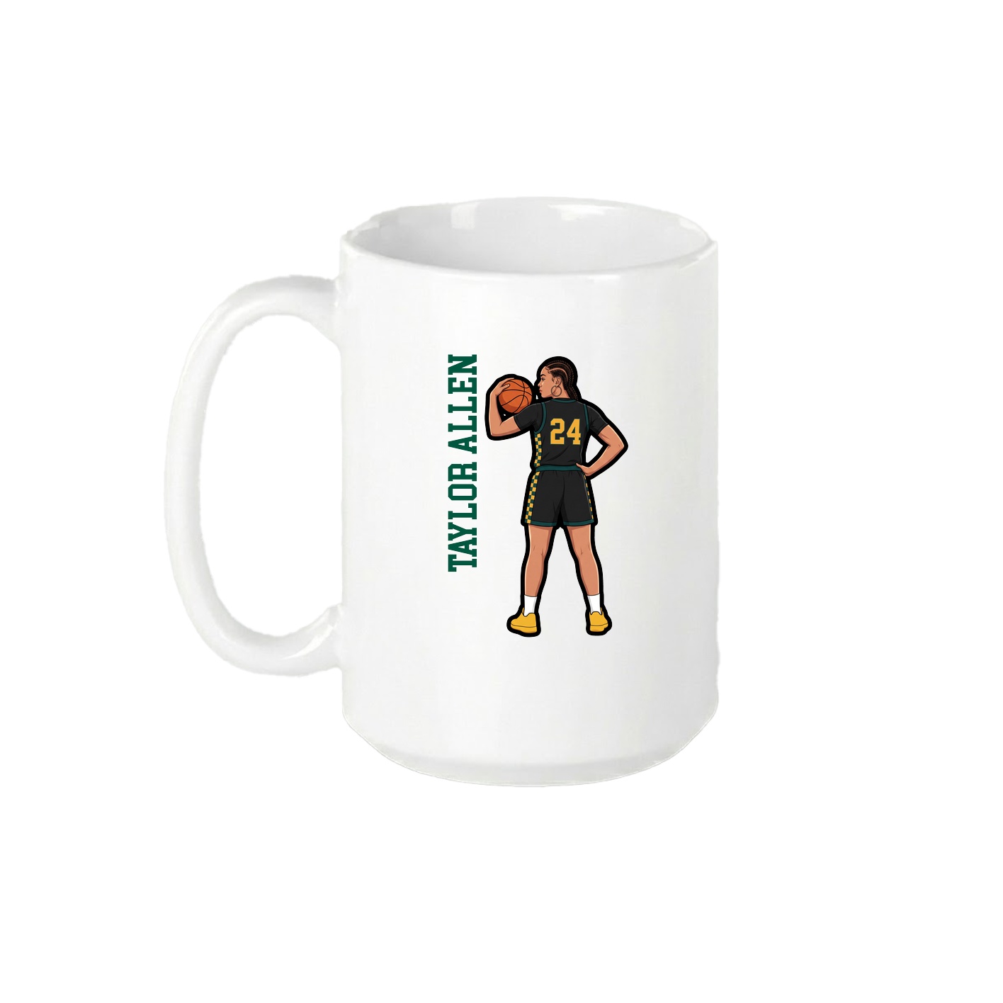 15oz Coffee Mug — Name Vertical in White