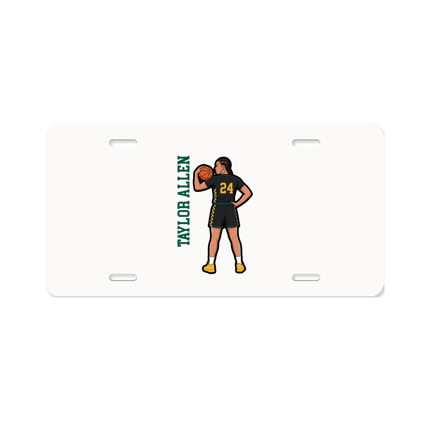 License Plate — Name Vertical in Classic