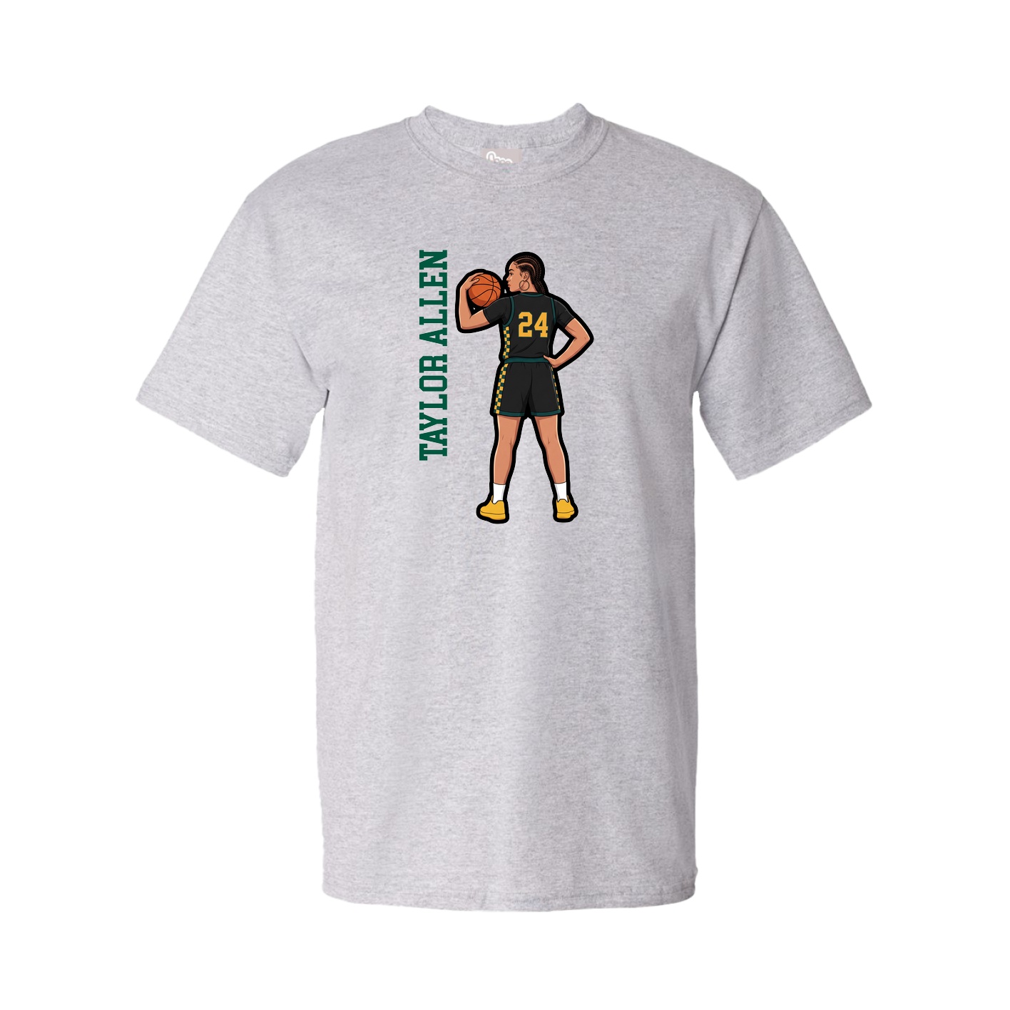 Tee — Name Vertical in Grey
