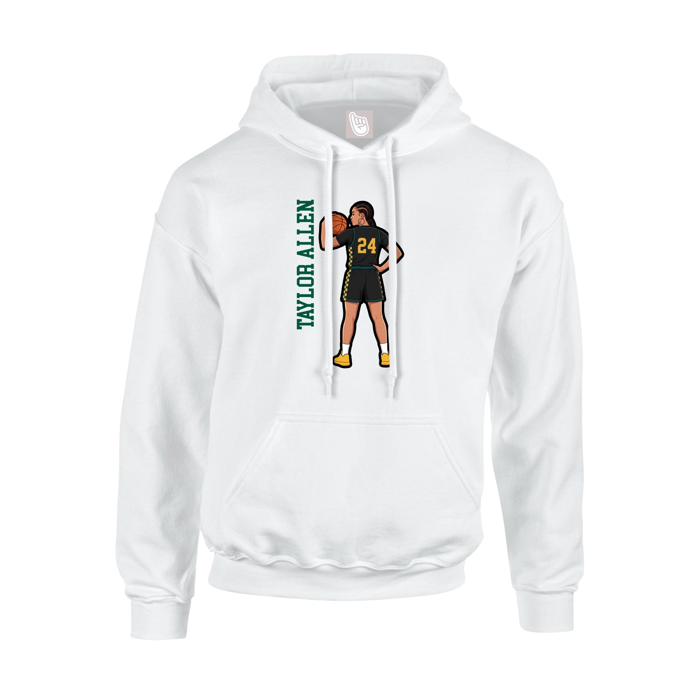 Youth Hoodie — Name Vertical in White