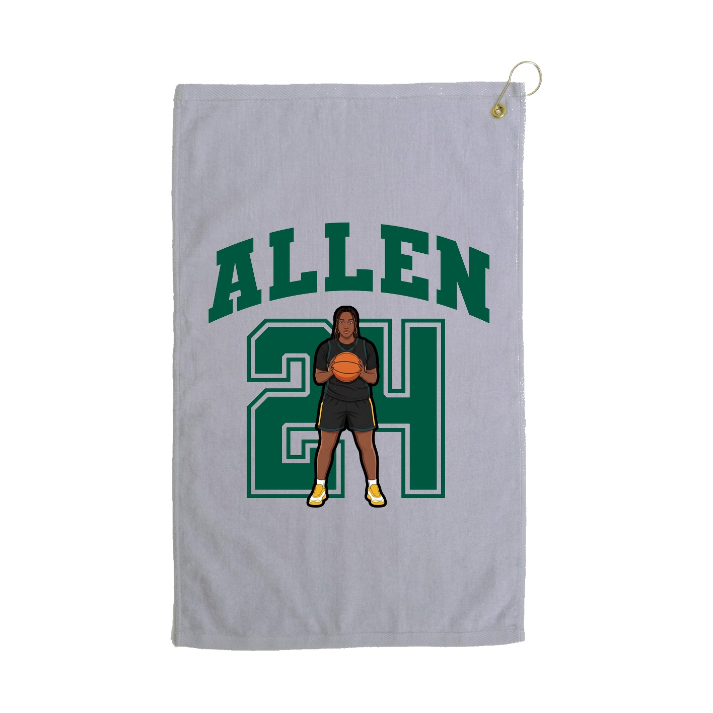 Golf Towel — Number in Grey