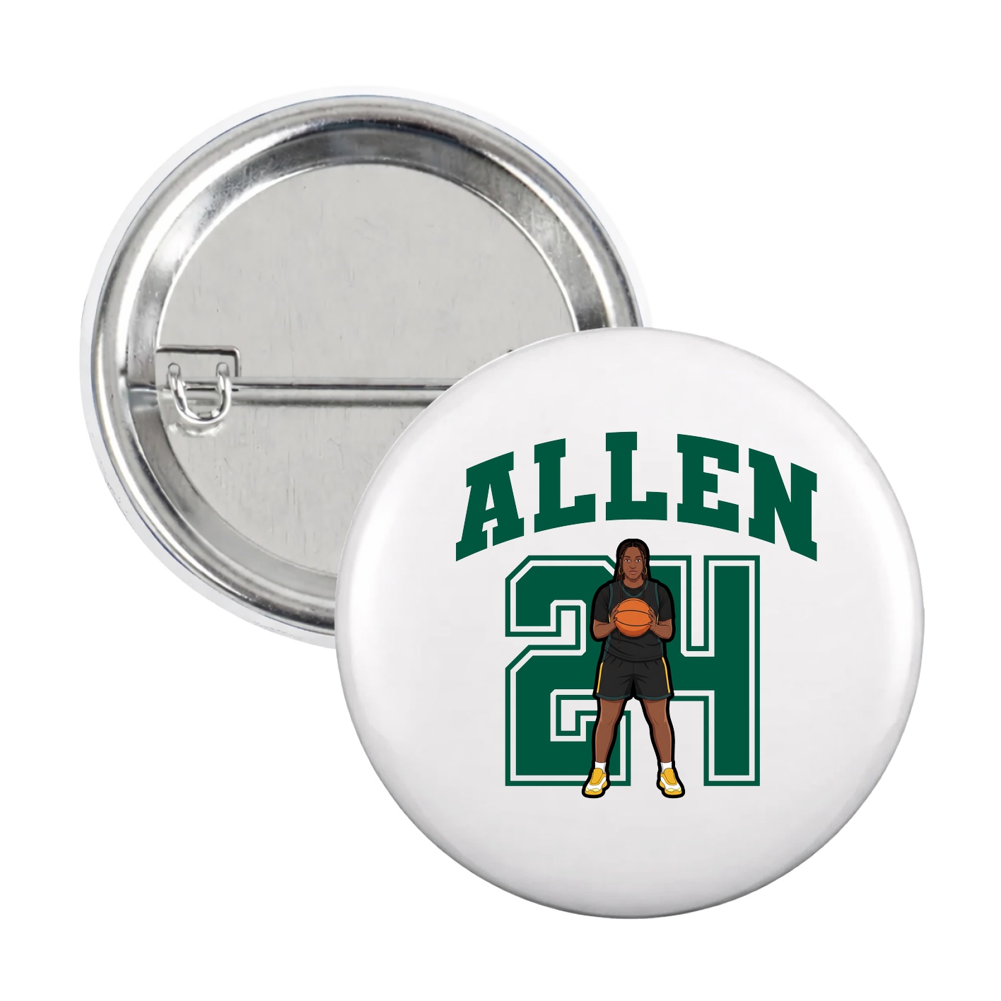 Game Day Button — Number in White