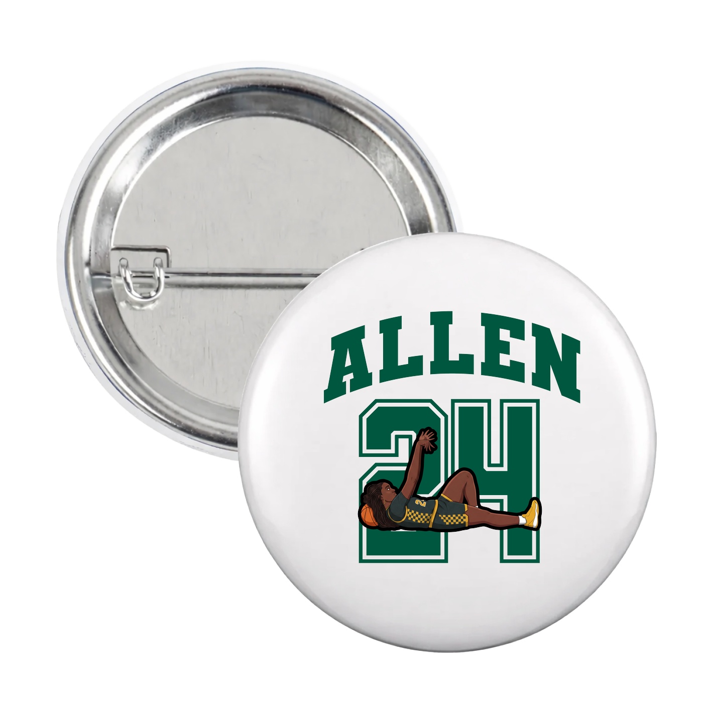 Game Day Button — Number in White