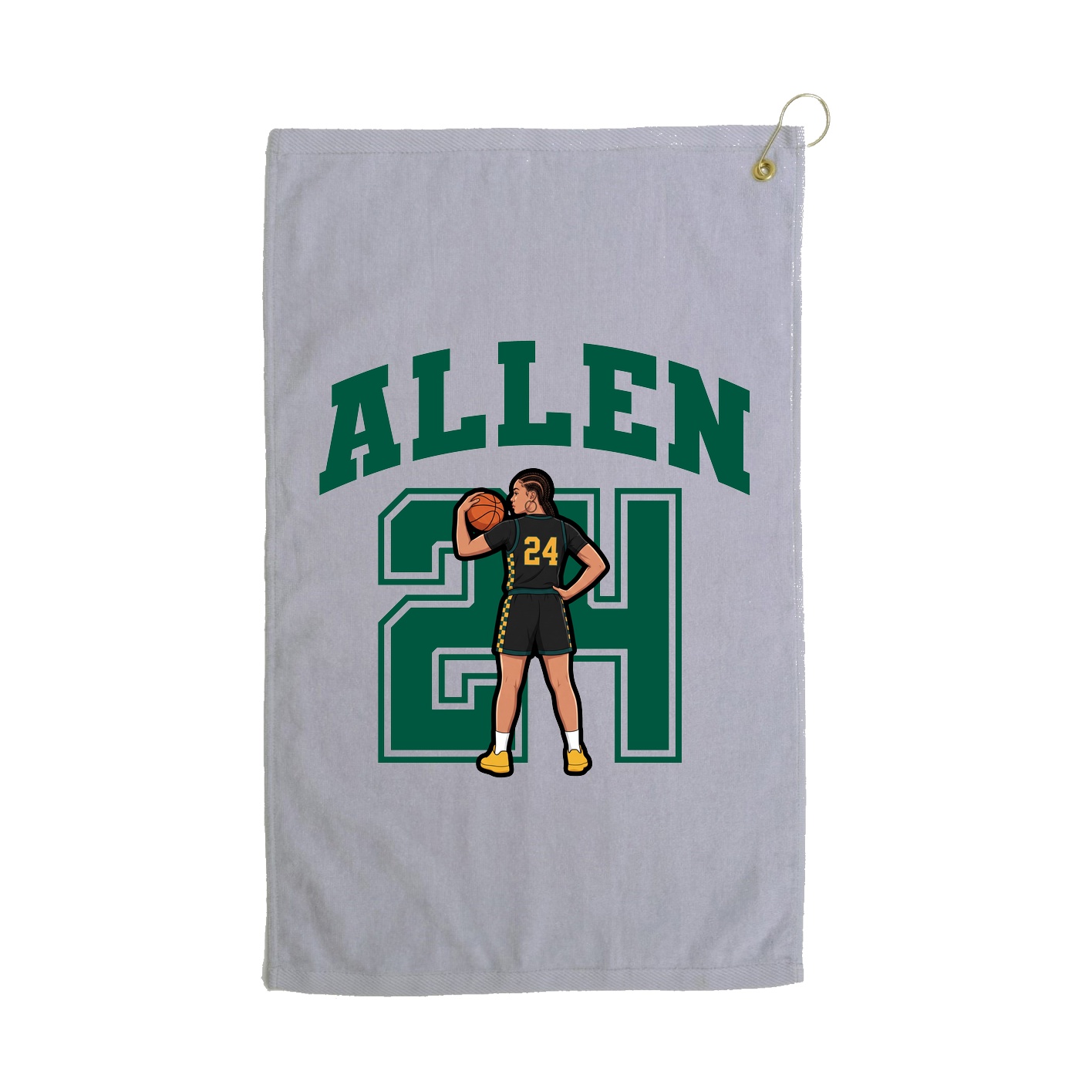 Golf Towel — Number in Grey