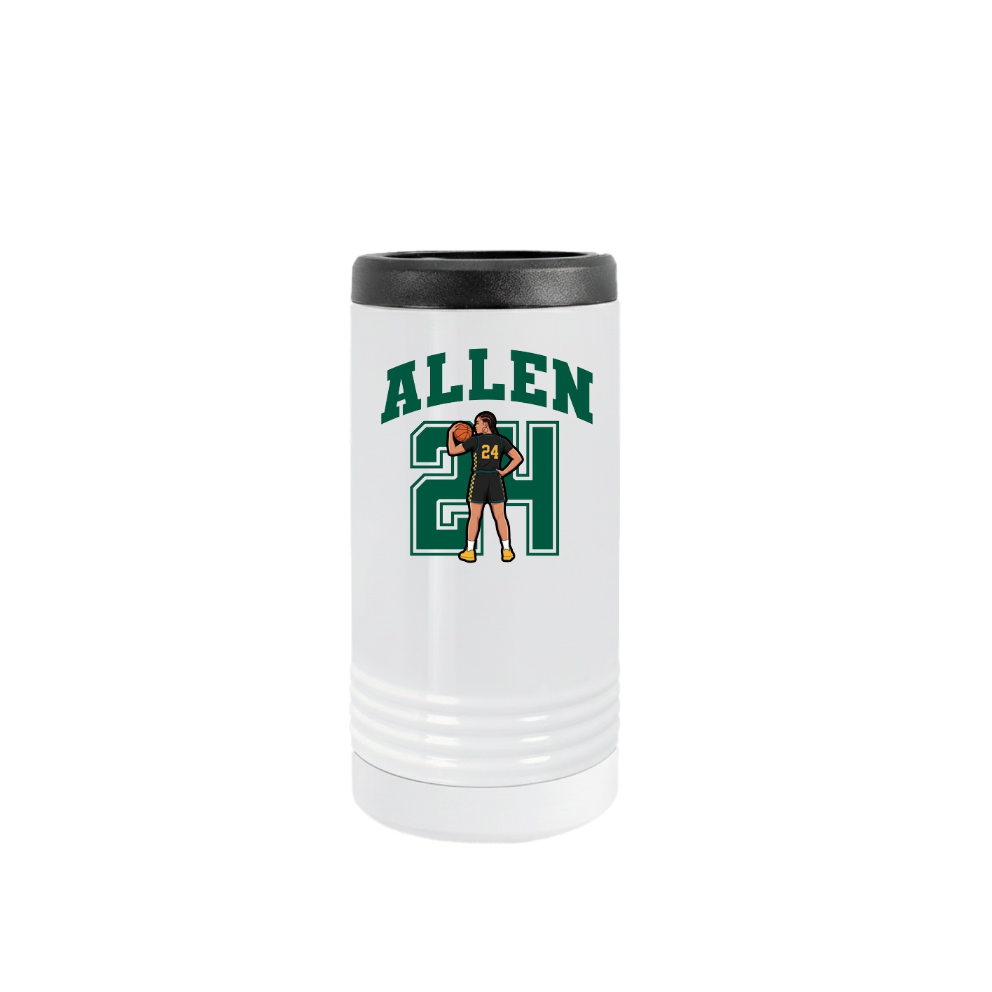 Slim Beverage Holder — Number in White