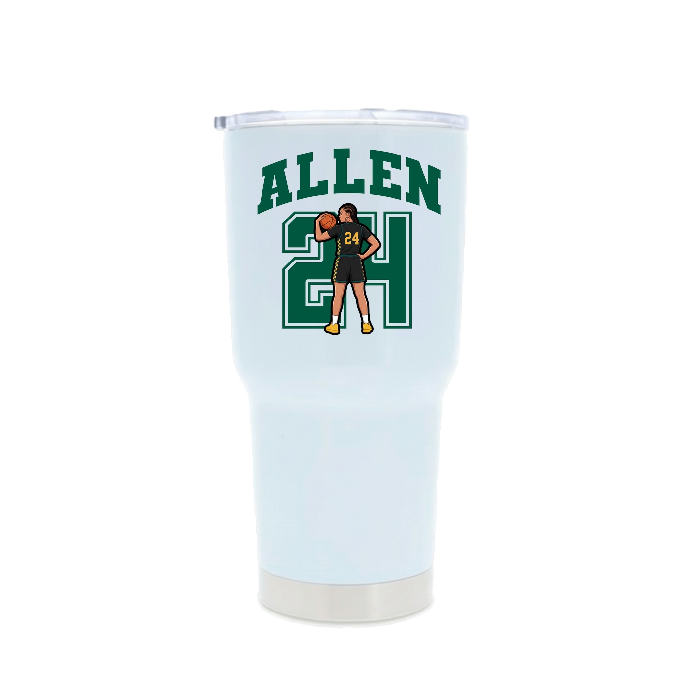 30oz Stainless Steel Tumbler — Number in White