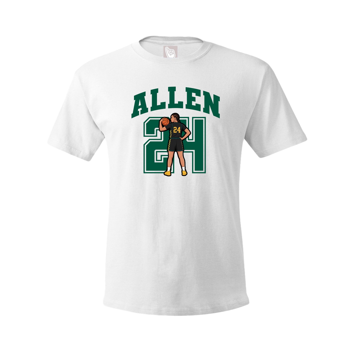 Youth Tee — Number in White