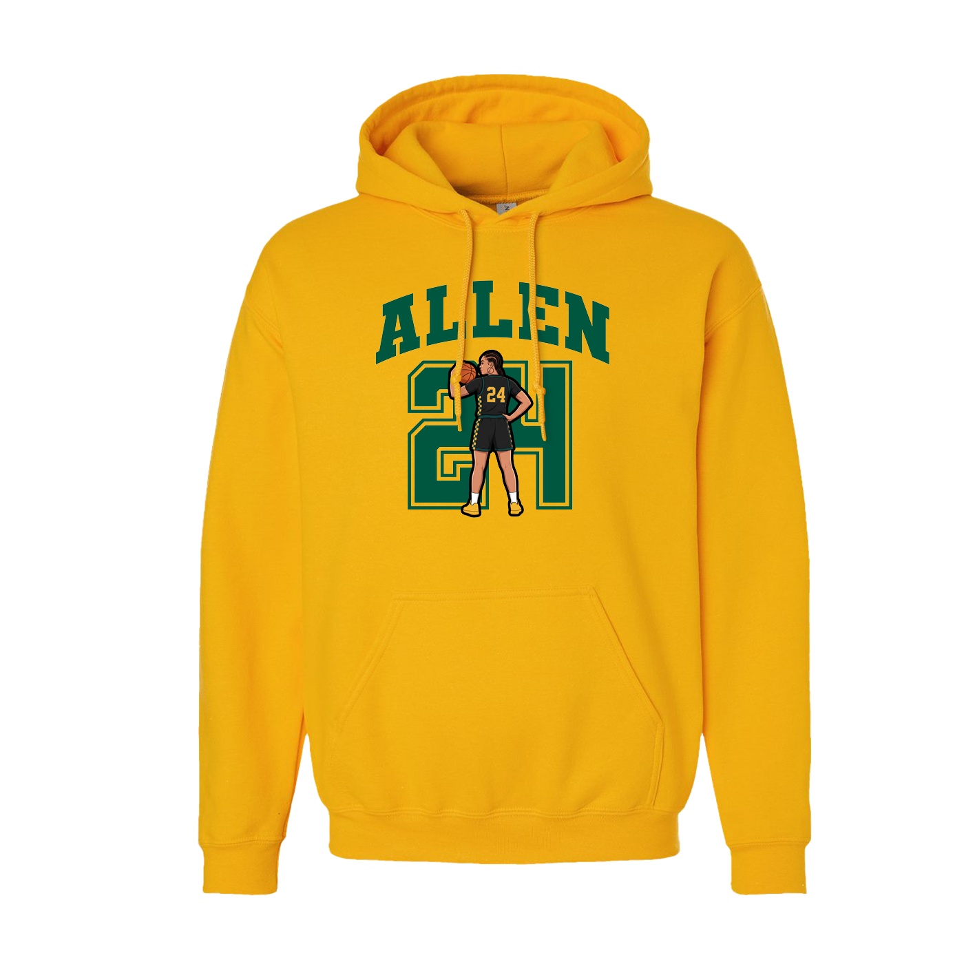 Youth Hoodie — Number in Gold