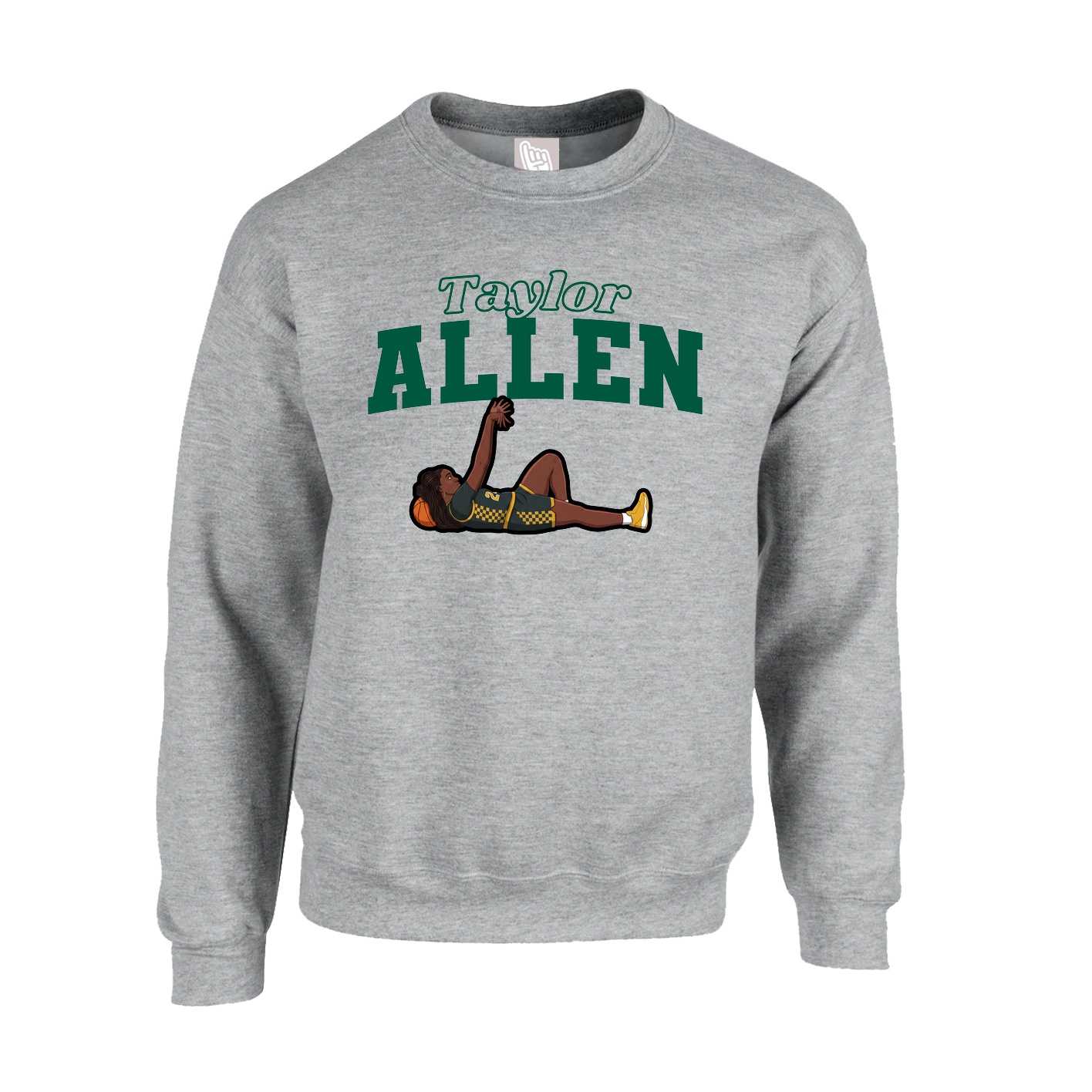 Fleece Crew — Name Arch in Grey