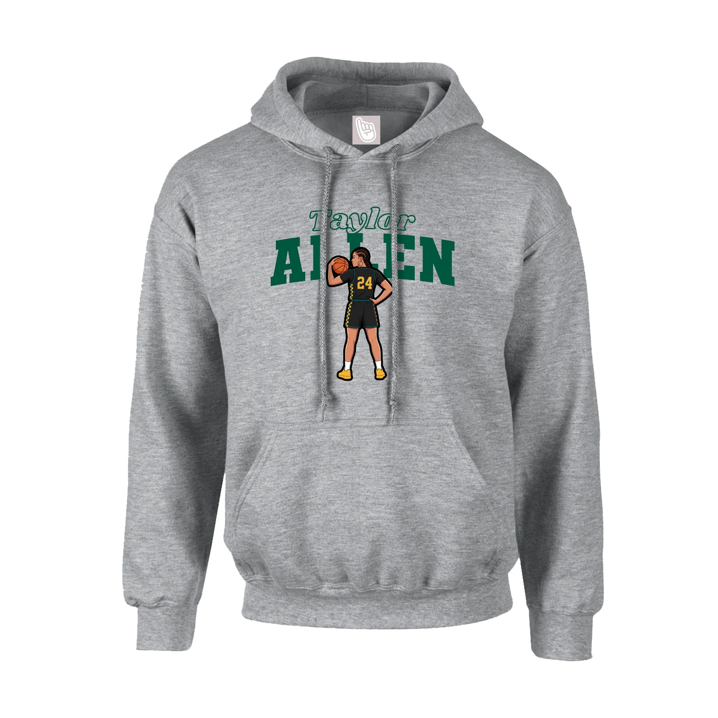 Youth Hoodie — Name Arch in Grey