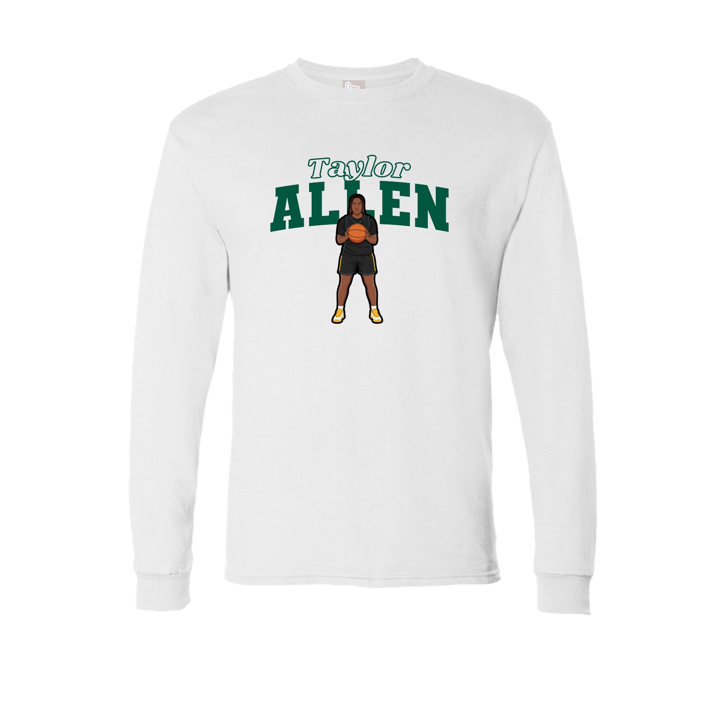 Long Sleeve Tee — Name Arch in White