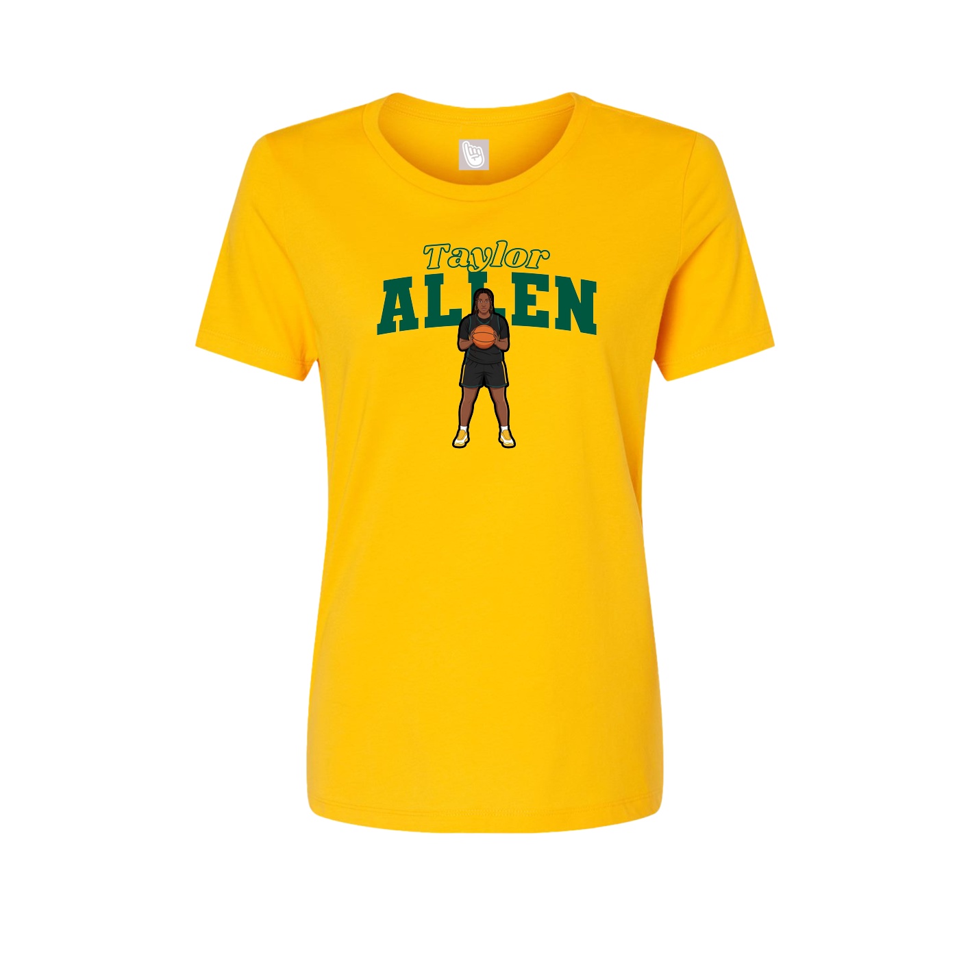 Fitted Women's Tee — Name Arch in Gold