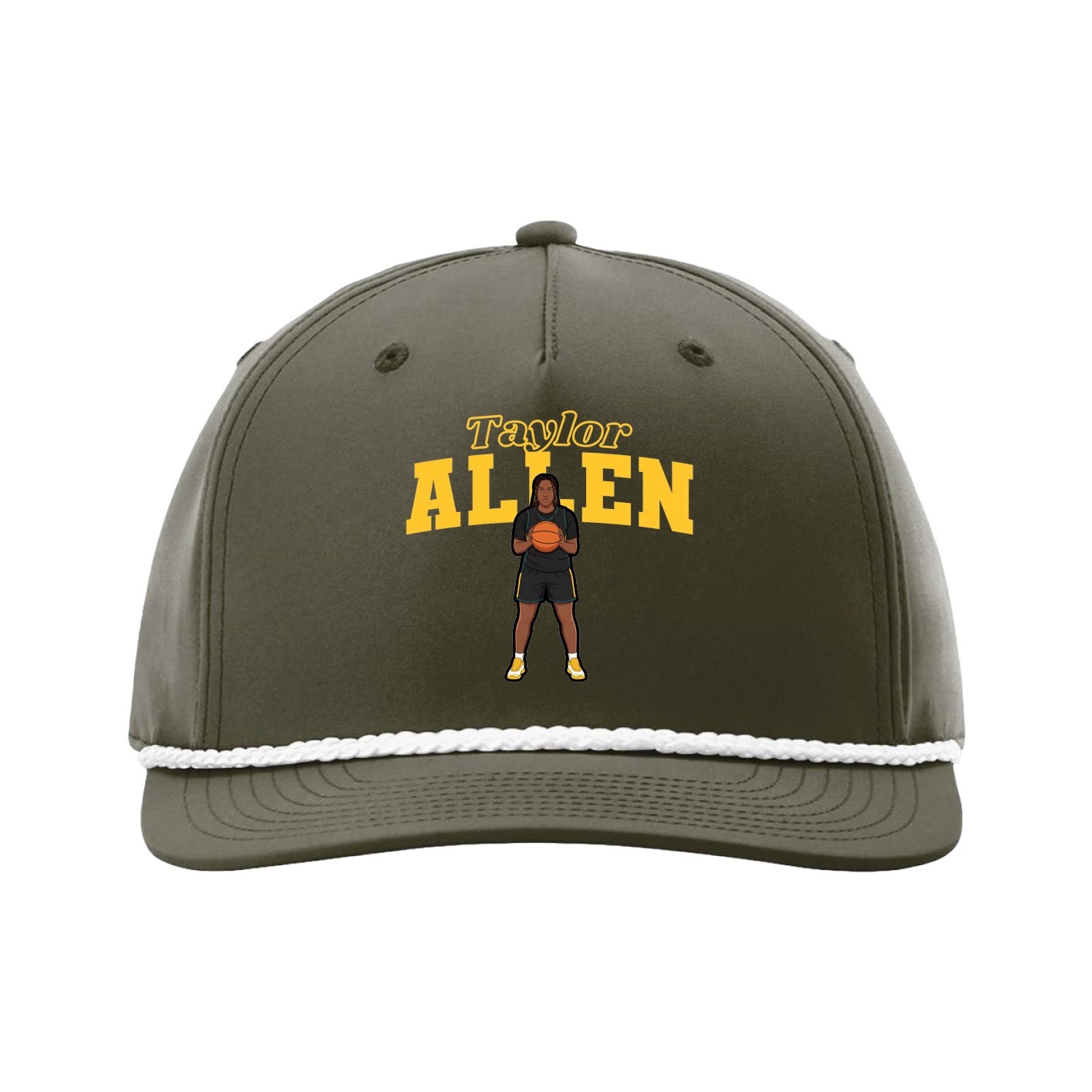 Five-Panel Classic Rope Cap — Name Arch in Green