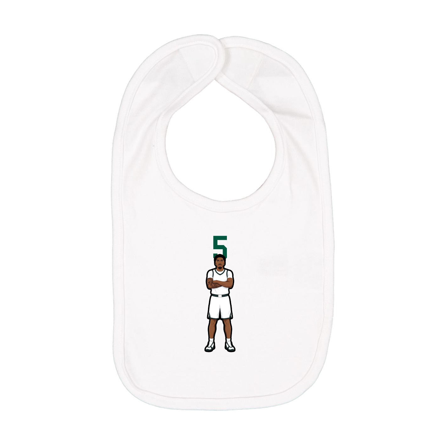 Infant Bib — Number Top in White