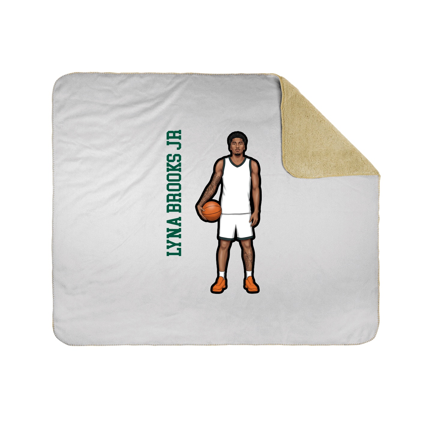 Throw Blanket — Name Vertical in White