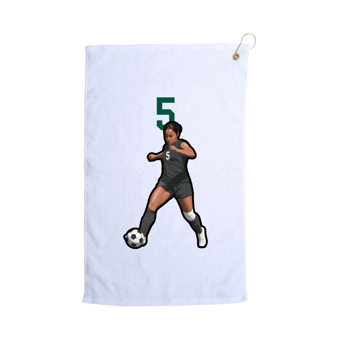 Golf Towel — Number Top in White