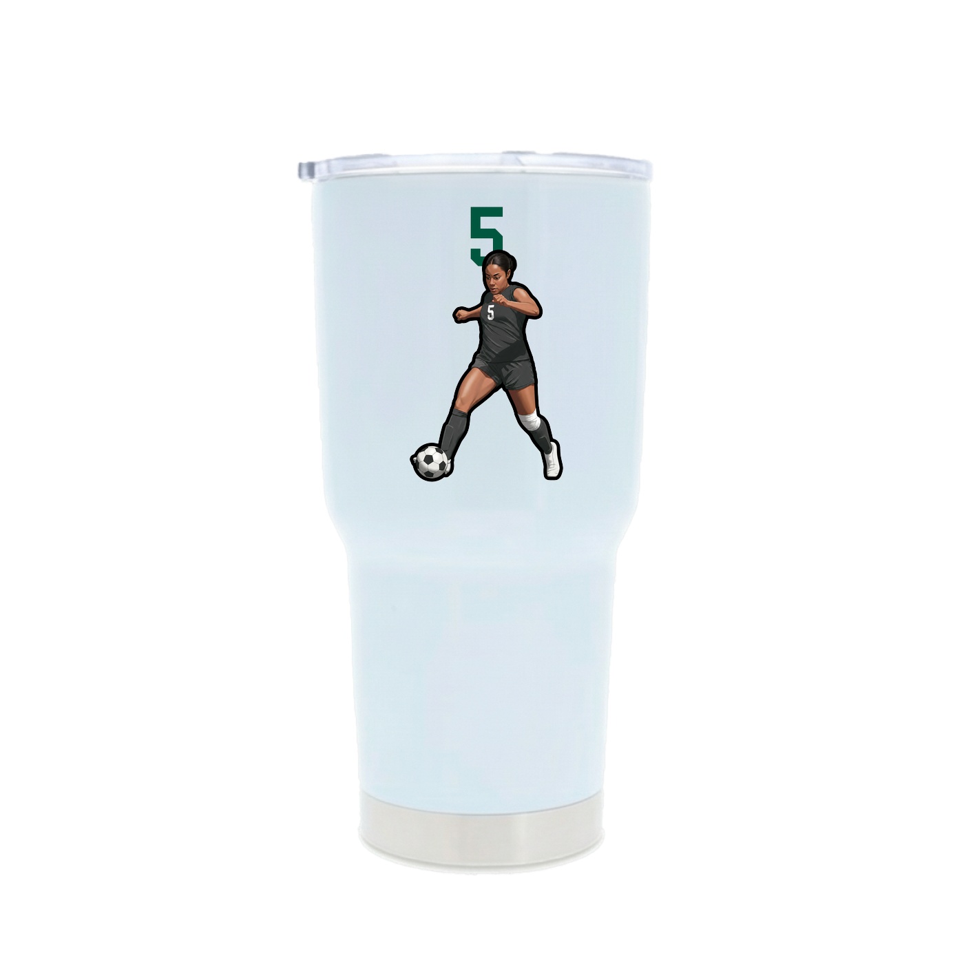 30oz Stainless Steel Tumbler — Number Top in White