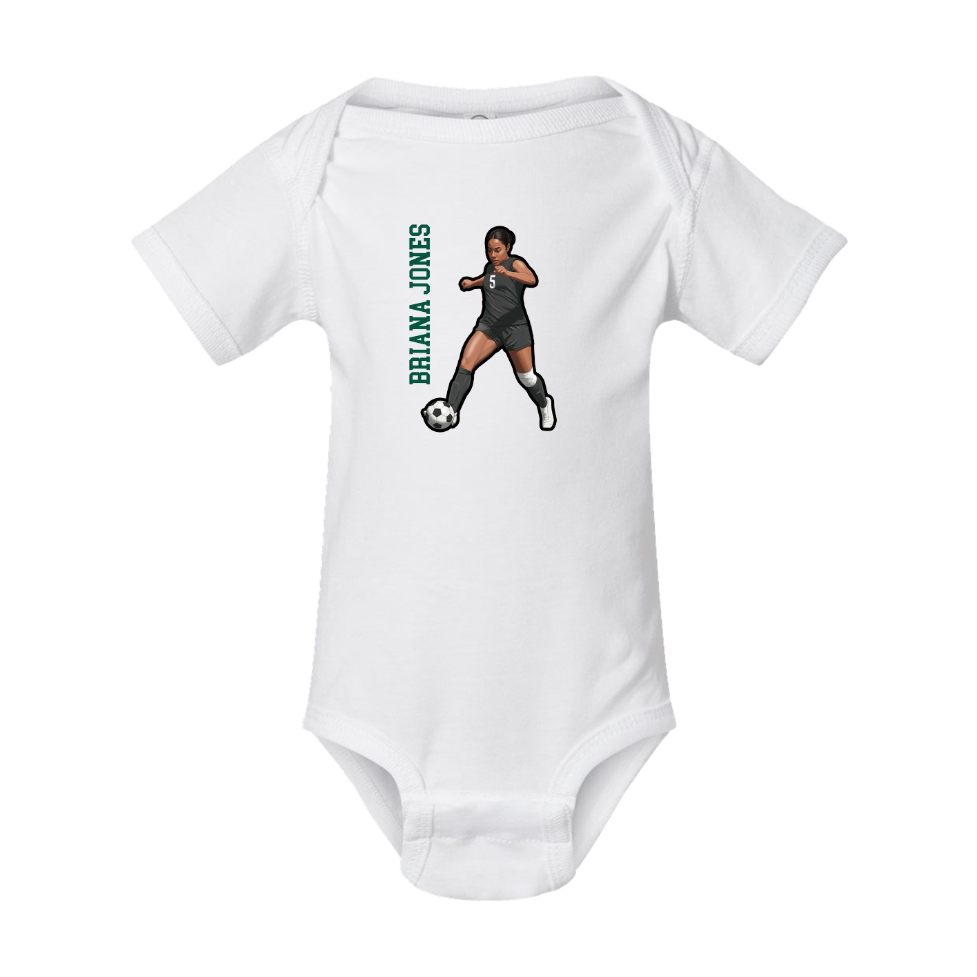 Baby Onesie — Name Vertical in White