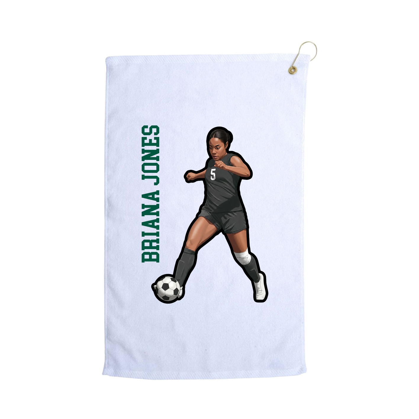 Golf Towel — Name Vertical in White