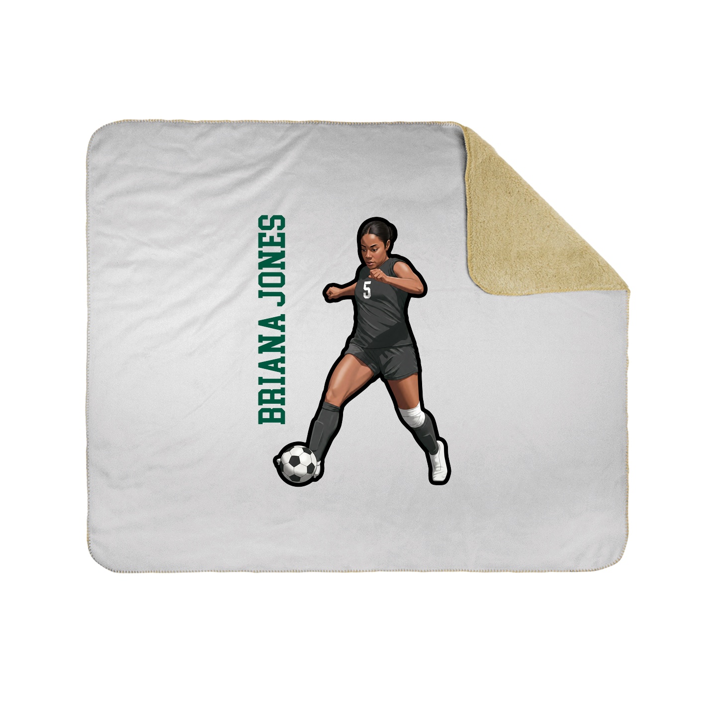 Throw Blanket — Name Vertical in White