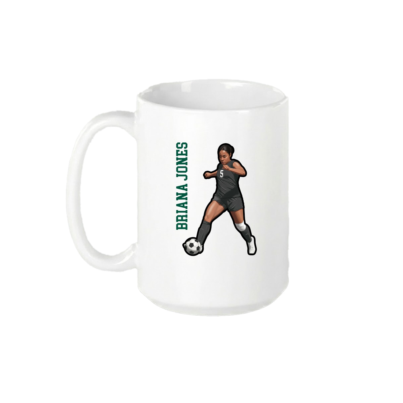 15oz Coffee Mug — Name Vertical in White