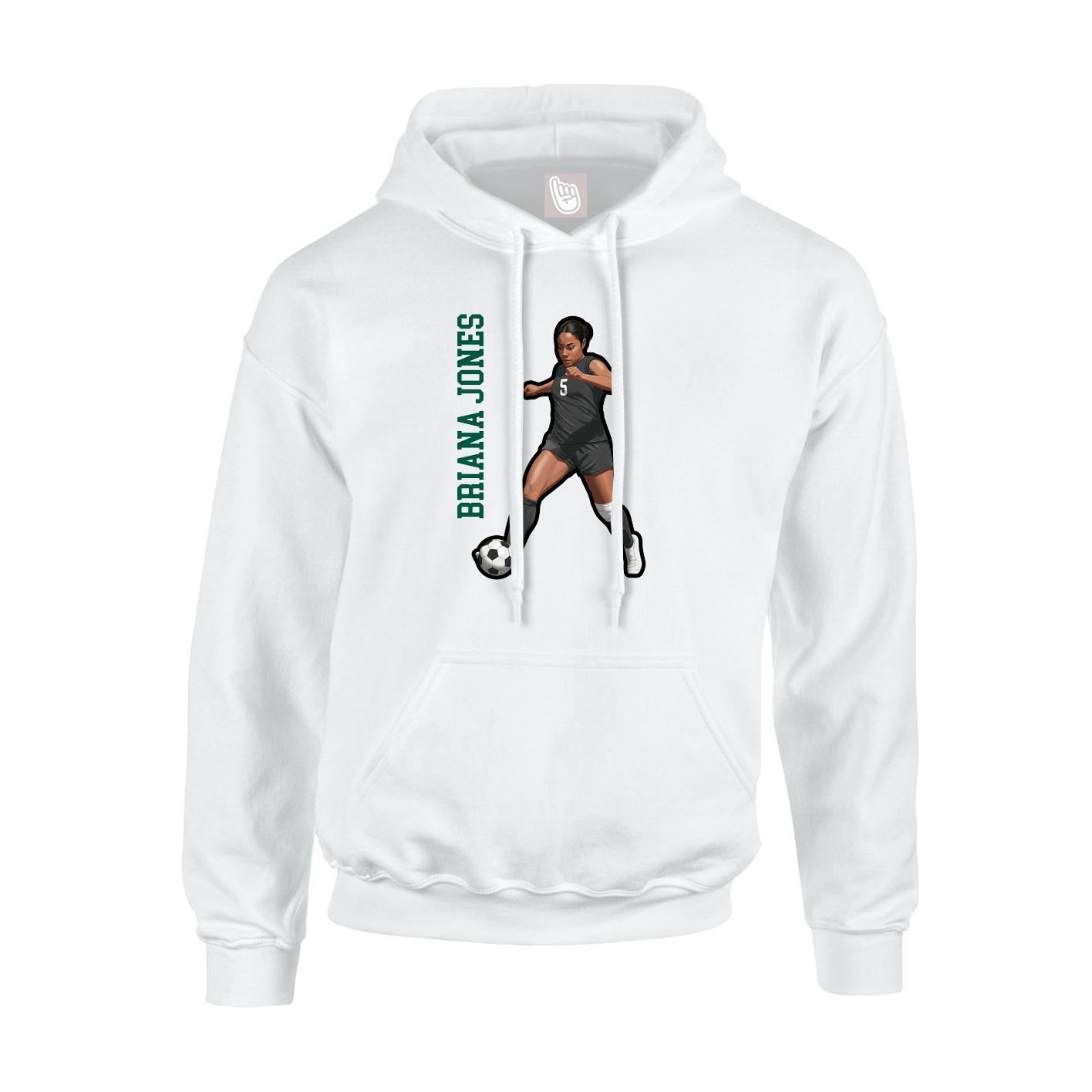Hoodie — Name Vertical in White