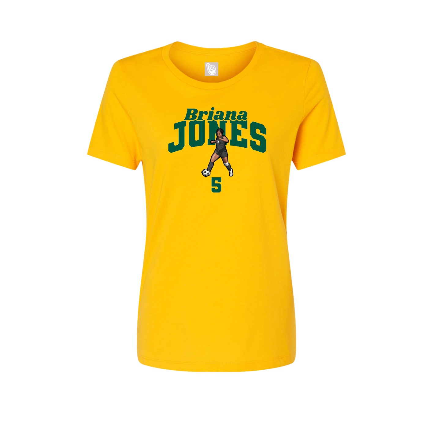 Fitted Women's Tee — Signature Arch in Gold